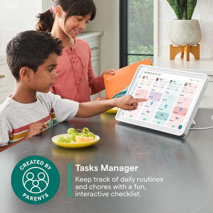 Calendar 2 - 15-Inch Full HD Touchscreen Digital Calendar, Featured on Wirecutter - Wall Planner & Interactive Chore Chart, Smart Family Organizer, 16GB Storage, Wi-Fi, Wall Mount Included - Shadow Box, Silver