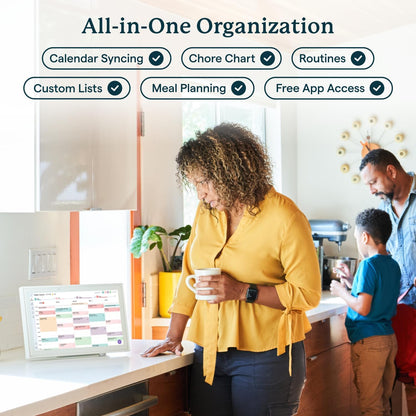 Calendar: 15-Inch Wall Planner Digital Calendar & Chore Chart, Smart Touchscreen Interactive Display for Family Schedules – Wall Mount Included, Great for Organizing Your 2026 Calendar