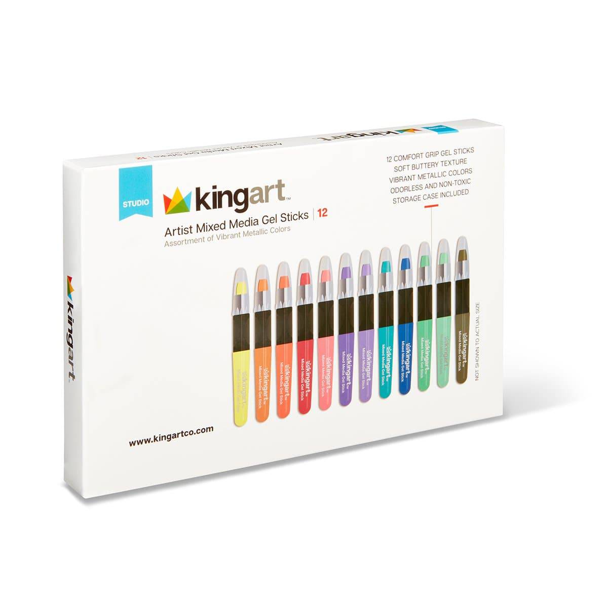 Mixed Media Gel Stick Crayons - 12 Metallic Colors
